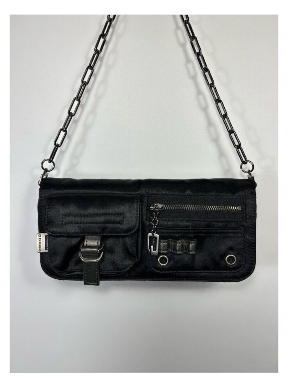 Guess Black Shoulder Bag with Chain Strap - Picture 3 of 9